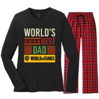 World Of Tanks Father Day Worlds Best Dad Women's Long Sleeve Flannel Pajama Set 