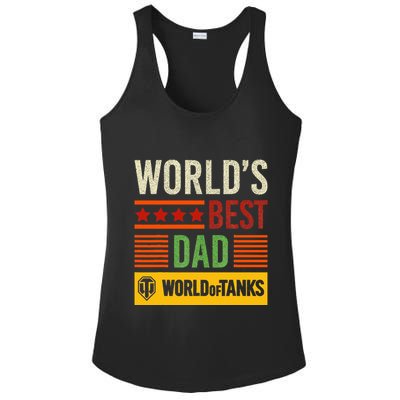 World Of Tanks Father Day Worlds Best Dad Ladies PosiCharge Competitor Racerback Tank
