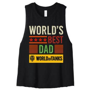 World Of Tanks Father Day Worlds Best Dad Women's Racerback Cropped Tank