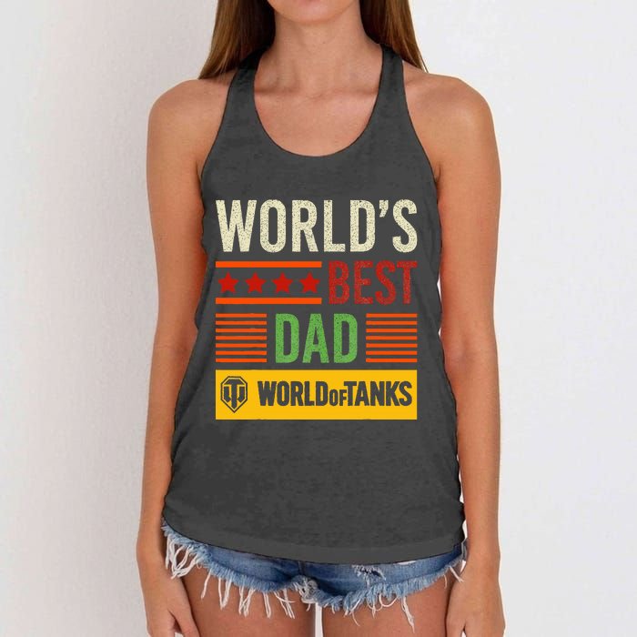 World Of Tanks Father Day Worlds Best Dad Women's Knotted Racerback Tank