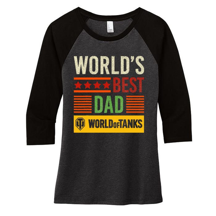 World Of Tanks Father Day Worlds Best Dad Women's Tri-Blend 3/4-Sleeve Raglan Shirt