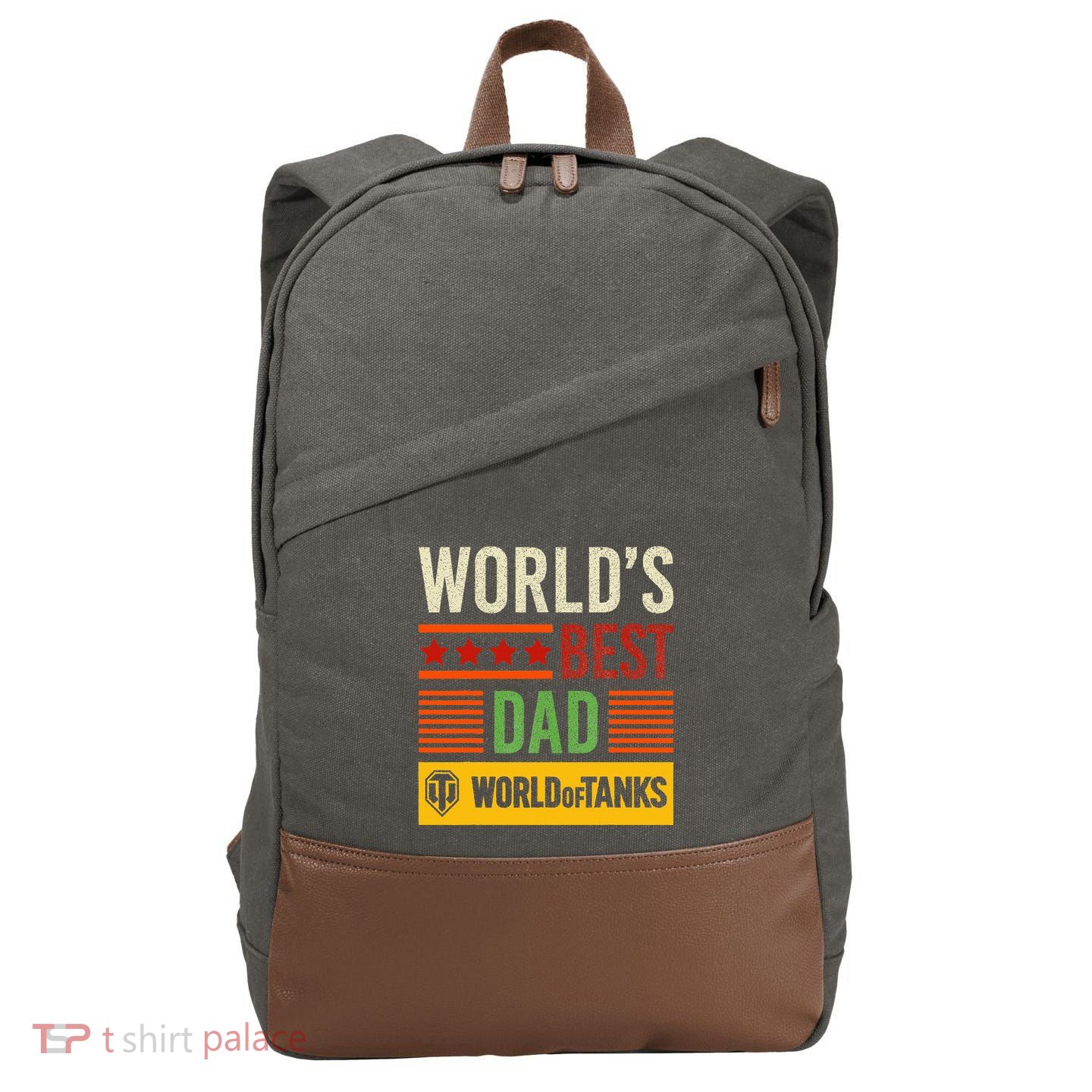 World Of Tanks Father Day Worlds Best Dad Cotton Canvas Backpack