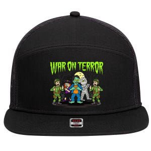 War On Terror Political Humor Funny Dark Humor Horror Satire 7 Panel Mesh Trucker Snapback Hat