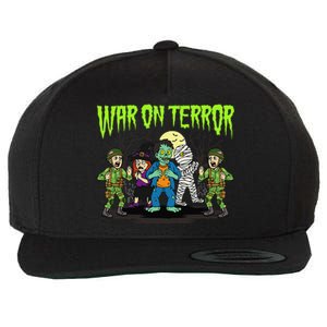 War On Terror Political Humor Funny Dark Humor Horror Satire Wool Snapback Cap