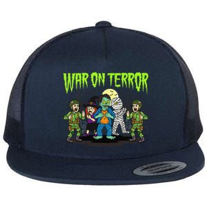 War On Terror Political Humor Funny Dark Humor Horror Satire Flat Bill Trucker Hat