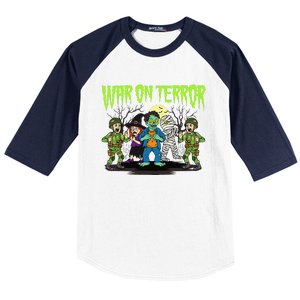 War On Terror Political Humor Funny Dark Humor Horror Satire Baseball Sleeve Shirt