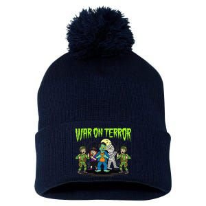 War On Terror Political Humor Funny Dark Humor Horror Satire Pom Pom 12in Knit Beanie