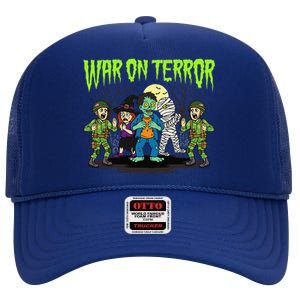 War On Terror Political Humor Funny Dark Humor Horror Satire High Crown Mesh Back Trucker Hat