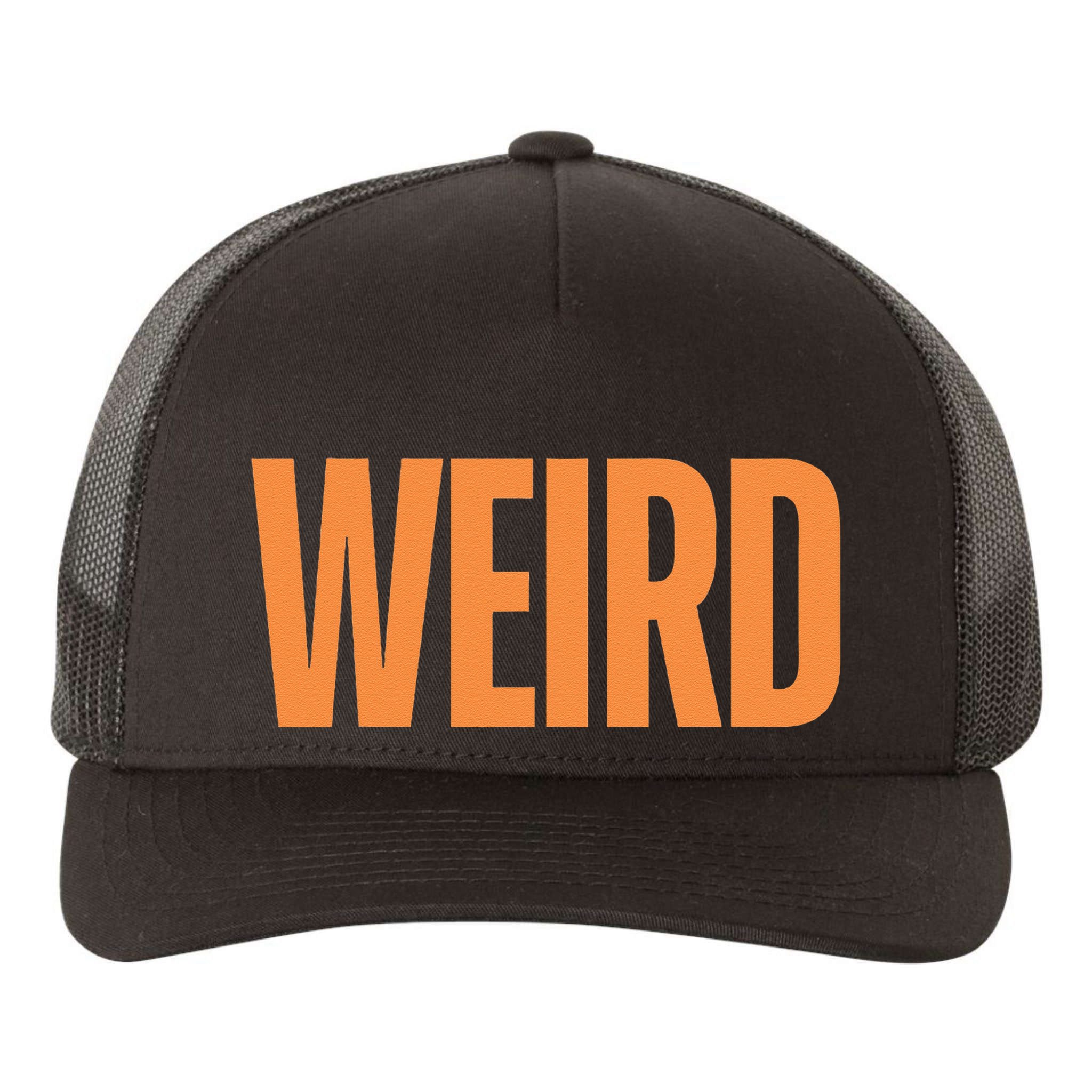 Weird Orange Text Single Word Yupoong Adult 5-Panel Trucker Hat