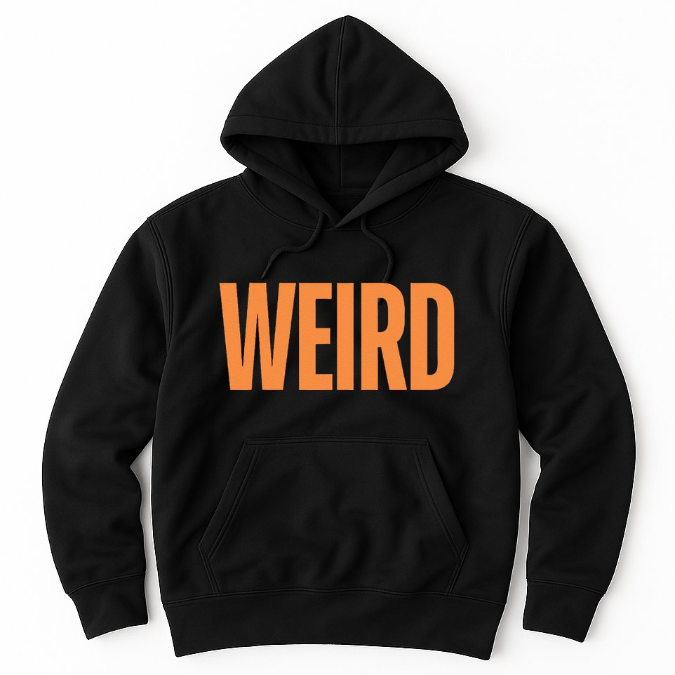 Weird Orange Text Single Word Hoodie