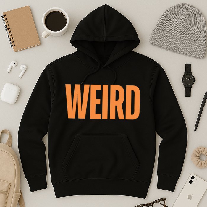 Weird Orange Text Single Word Hoodie
