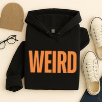 Weird Orange Text Single Word Hoodie