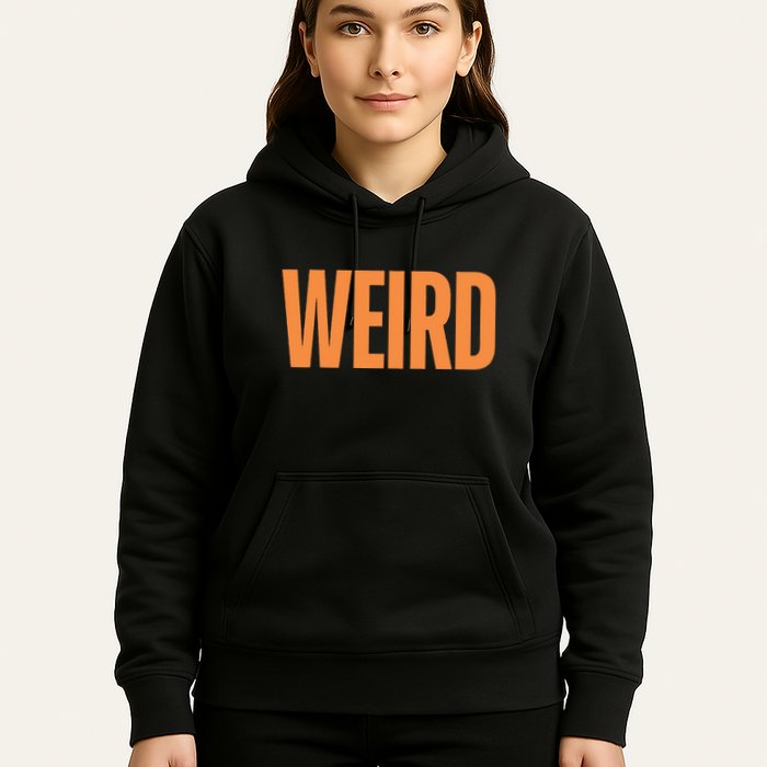 Weird Orange Text Single Word Hoodie