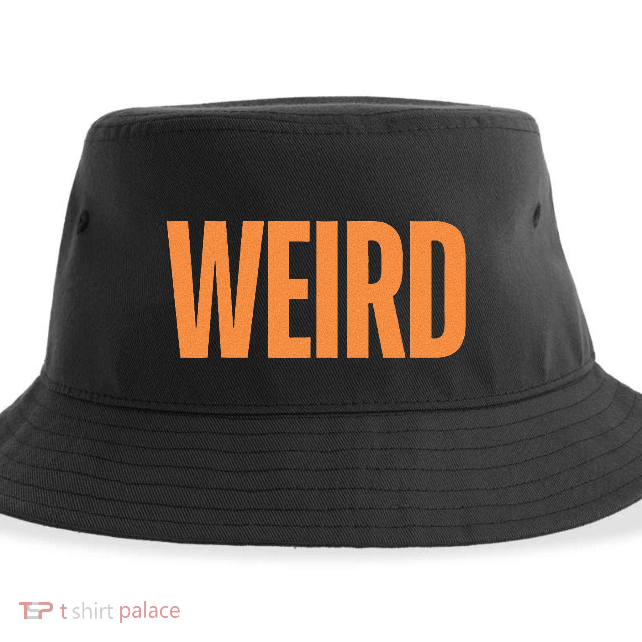 Weird Orange Text Single Word Sustainable Bucket Hat