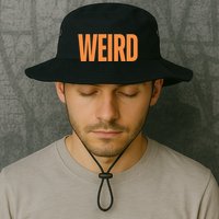 Weird Orange Text Single Word Bucket Hat