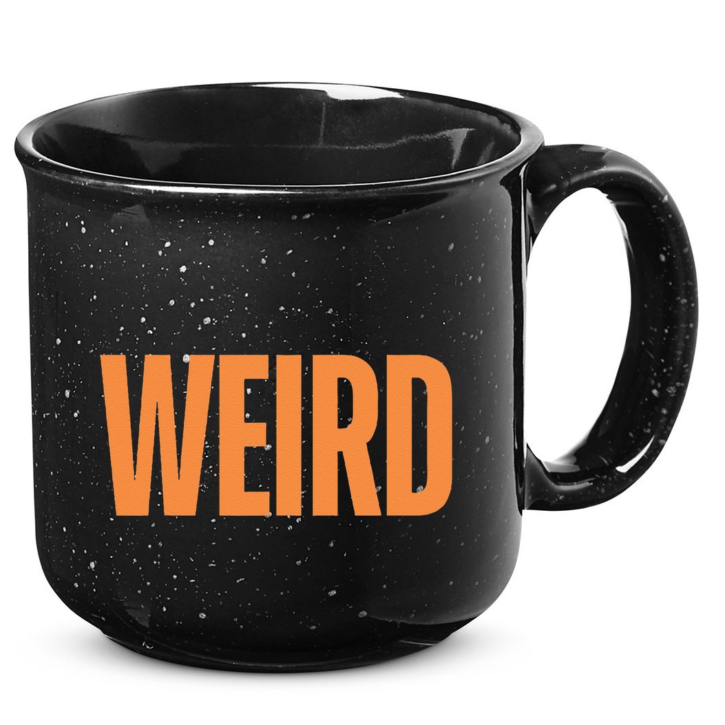 Weird Orange Text Single Word 15oz Campfire Ceramic Mug