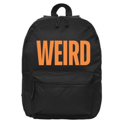 Weird Orange Text Single Word 16 in Basic Backpack