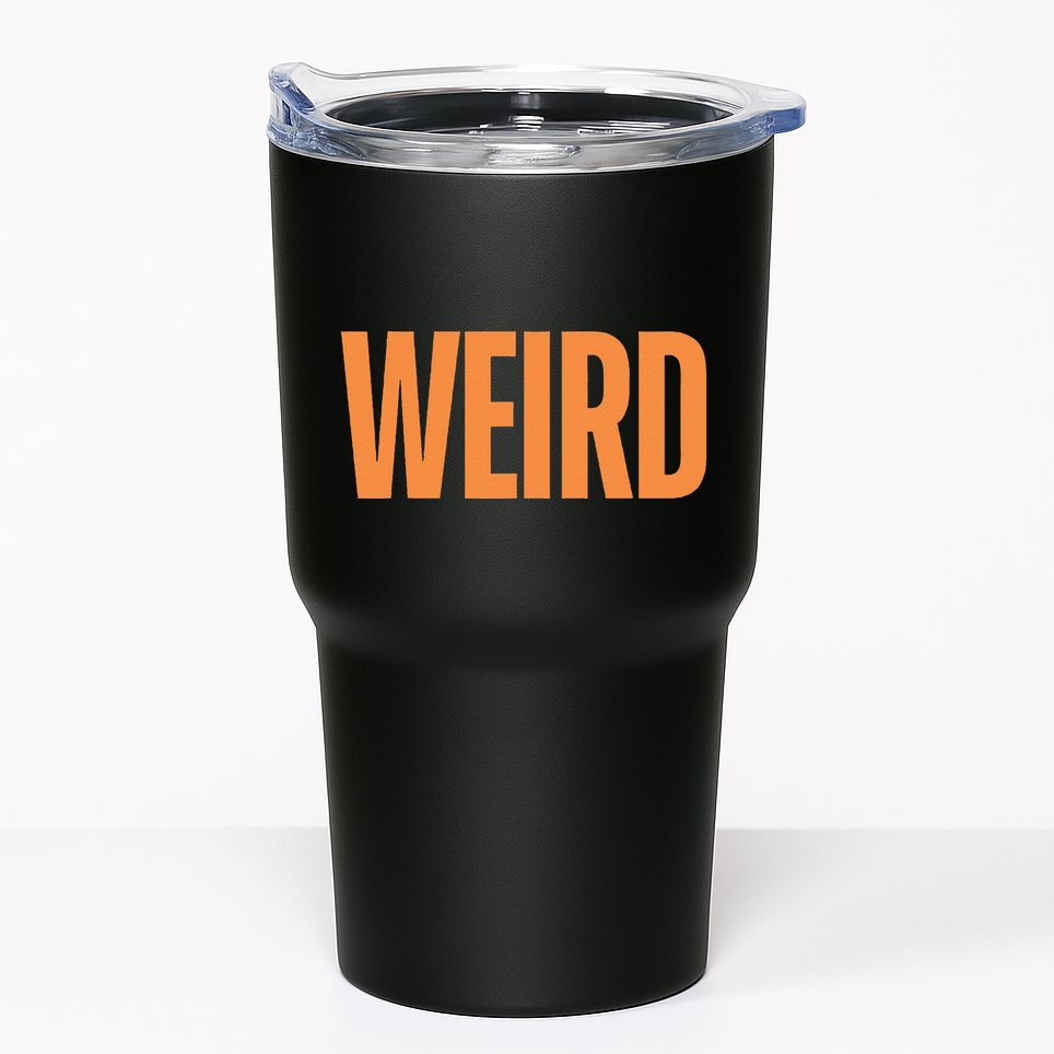 Weird Orange Text Single Word Tumbler