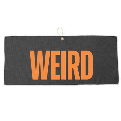 Weird Orange Text Single Word Large Microfiber Waffle Golf Towel
