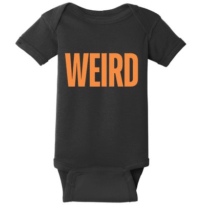 Weird Orange Text Single Word Baby Bodysuit