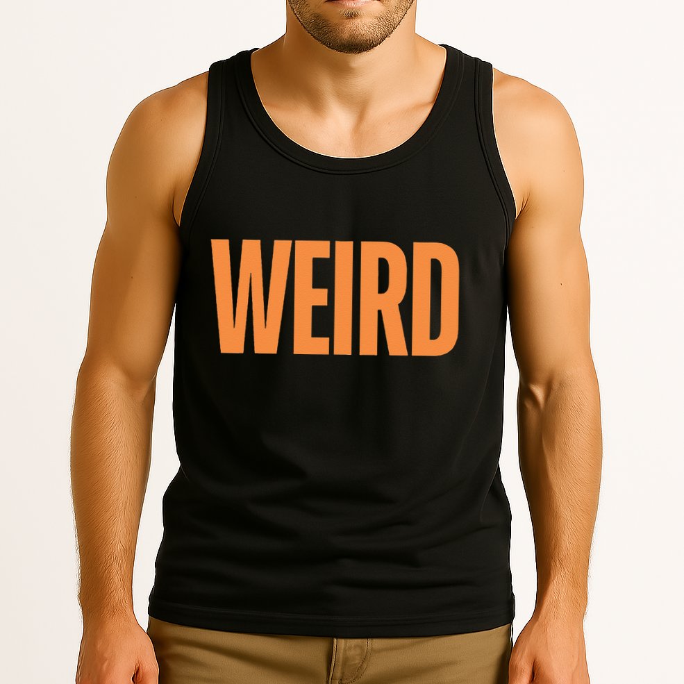 Weird Orange Text Single Word Tank Top