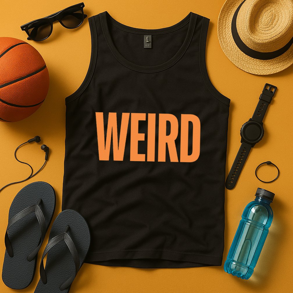 Weird Orange Text Single Word Tank Top