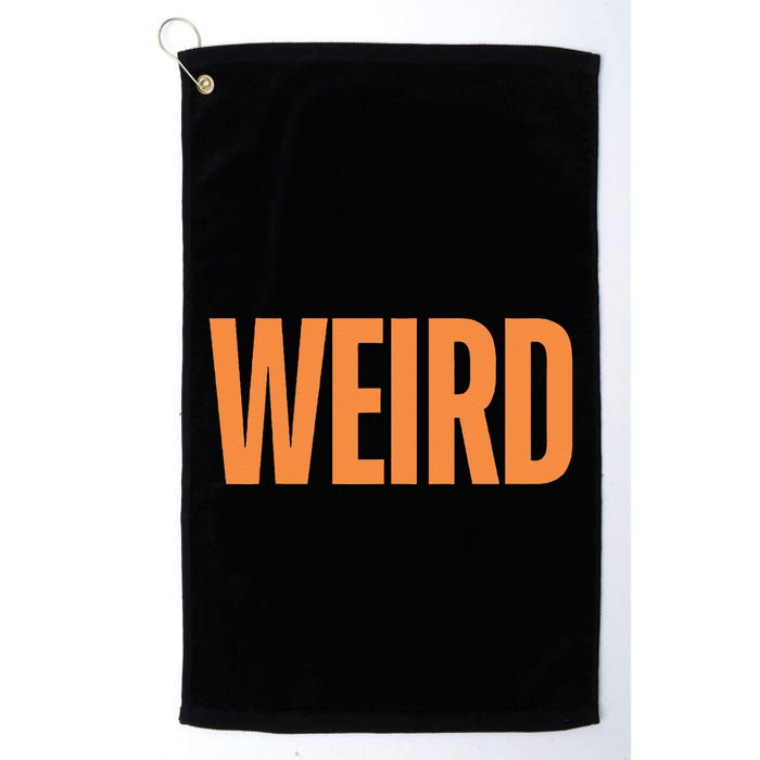 Weird Orange Text Single Word Golf Towel