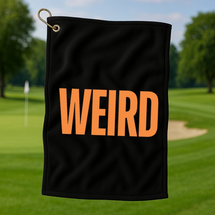 Weird Orange Text Single Word Golf Towel