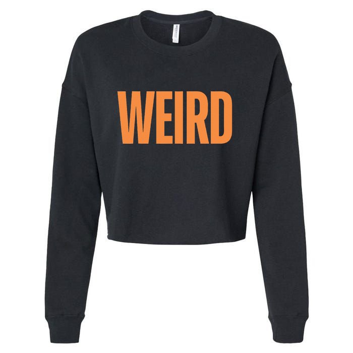Weird Orange Text Single Word Cropped Pullover Crew