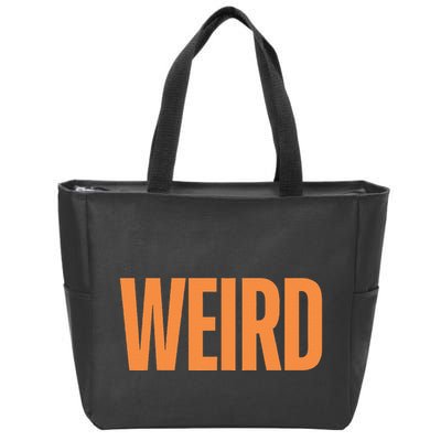 Weird Orange Text Single Word Zip Tote Bag