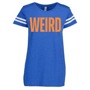 Weird Orange Text Single Word Enza Ladies Jersey Football T-Shirt