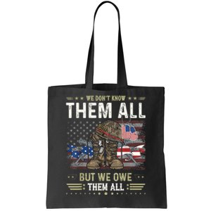 We Owe Them All Partiotic Veterans Day Memorial Day Tote Bag