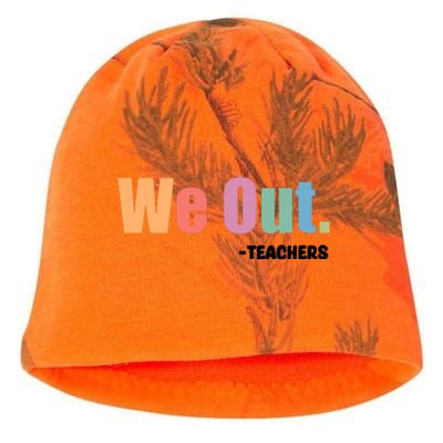 We Out Teacher End Of School Year Teacher End Of The Year Kati - Camo Knit Beanie