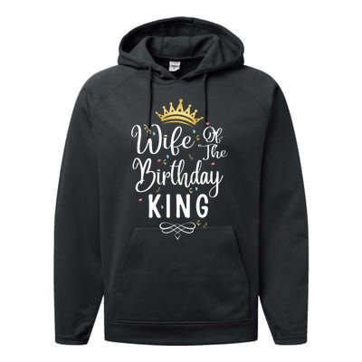 Wife Of The Birthday King Matching Bday Party Cute Birthday Performance Fleece Hoodie