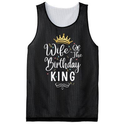 Wife Of The Birthday King Matching Bday Party Cute Birthday Mesh Reversible Basketball Jersey Tank