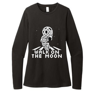 Walk On The Moon Space Astronaut Graphic Gift Astronaut Meaningful Gift Womens CVC Long Sleeve Shirt