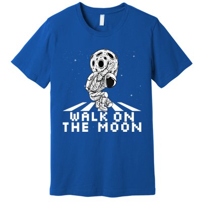 Walk On The Moon Space Astronaut Graphic Gift Astronaut Meaningful Gift Premium T-Shirt