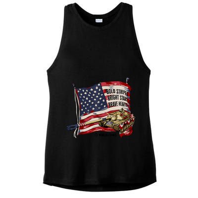 World Of Tanks 4th Of July Bold Bright Brave Collection Ladies PosiCharge Tri-Blend Wicking Tank