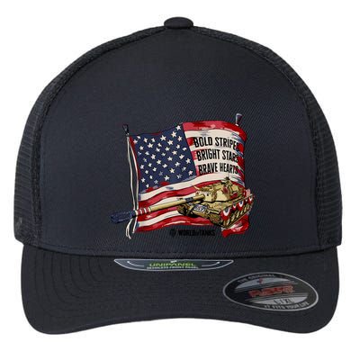 World Of Tanks 4th Of July Bold Bright Brave Collection Flexfit Unipanel Trucker Cap
