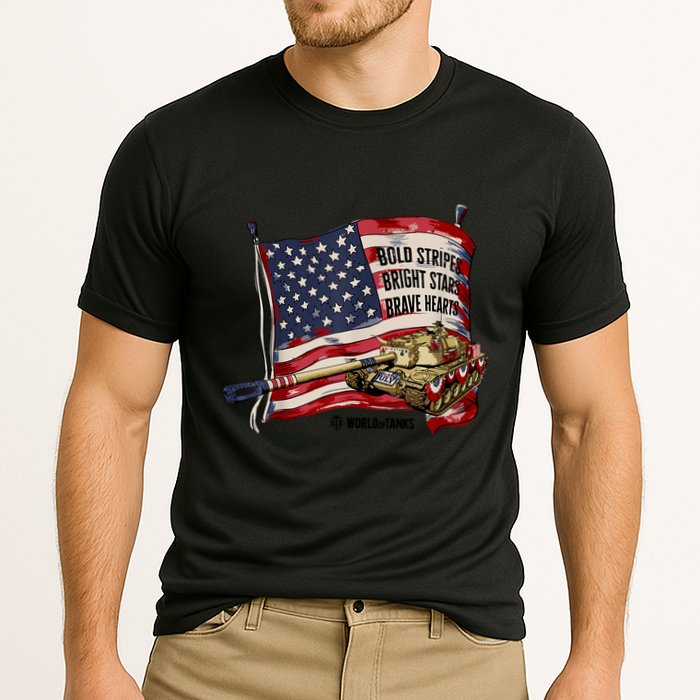World Of Tanks 4th Of July Bold Bright Brave Collection Cooling Performance Crew T-Shirt