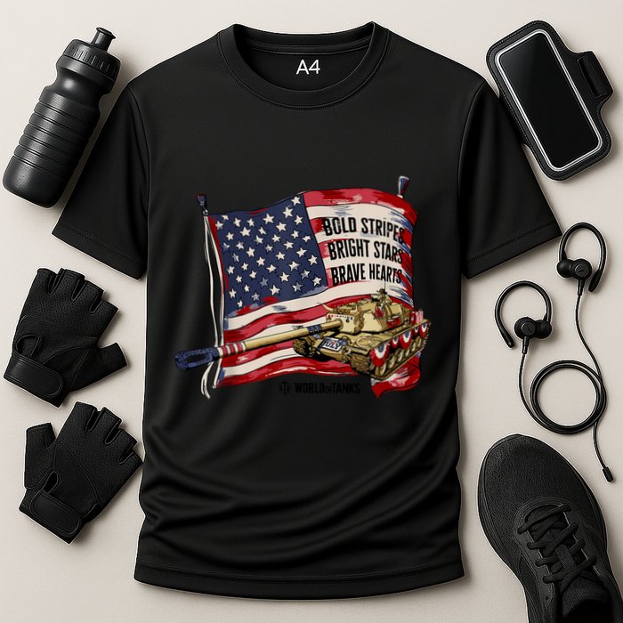 World Of Tanks 4th Of July Bold Bright Brave Collection Cooling Performance Crew T-Shirt