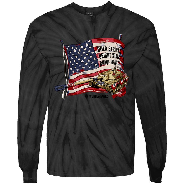 World Of Tanks 4th Of July Bold Bright Brave Collection Tie-Dye Long Sleeve Shirt