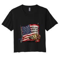 World Of Tanks 4th Of July Bold Bright Brave Collection Women's Crop Top Tee