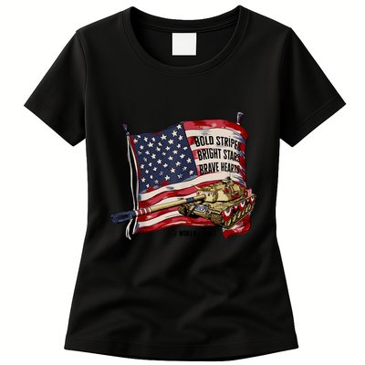 World Of Tanks 4th Of July Bold Bright Brave Collection Womens T-Shirt