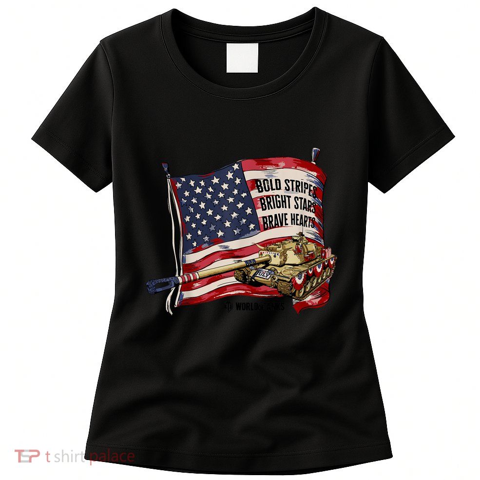 World Of Tanks 4th Of July Bold Bright Brave Collection Womens T-Shirt