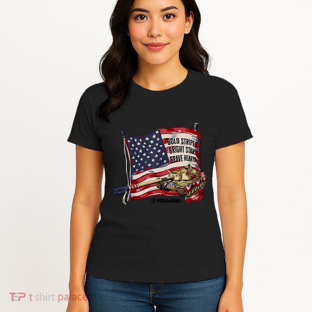 World Of Tanks 4th Of July Bold Bright Brave Collection Womens T-Shirt