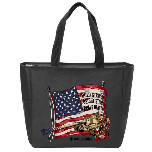 World Of Tanks 4th Of July Bold Bright Brave Collection Zip Tote Bag