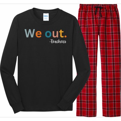 We Out Teacher Happy Last Day Of School Wo Graduation Long Sleeve Pajama Set