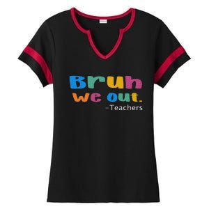 We Out Teacher End of School Year Teacher Team Teacher Ladies Halftime Notch Neck Tee