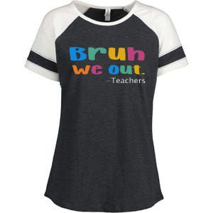 We Out Teacher End of School Year Teacher Team Teacher Enza Ladies Jersey Colorblock Tee